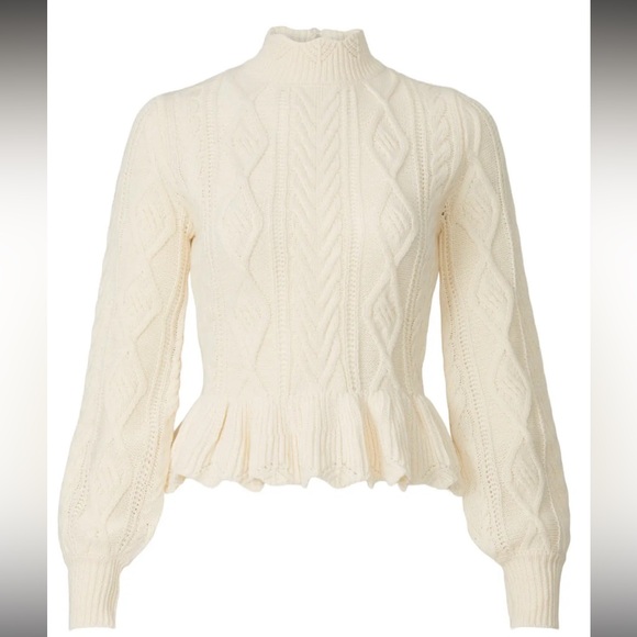 Louna White Pointelle Sweater - Picture 1 of 6